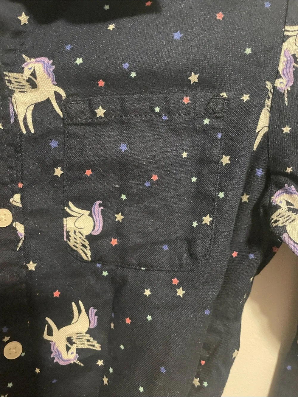 OshKosh B'gosh Navy Unicorn Button-Front long shirt